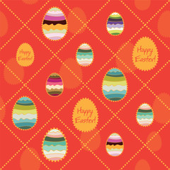 Abstract vector seamless background with colored Easter eggs.