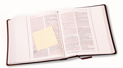 Fototapeta premium Open Bible with the note