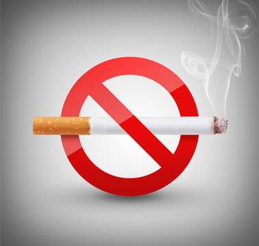 No Smoking Sign on gray background