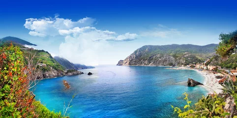 Foto op Plexiglas panorama of Monterosso al mare, Cinque terre © Freesurf