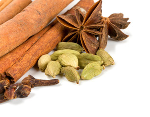 spices isolated on white background