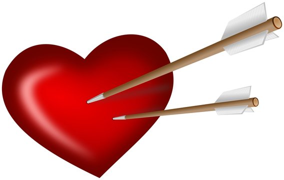 Two arrows stabbed into stylized heart