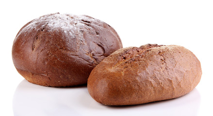 Rye breads isolated on white