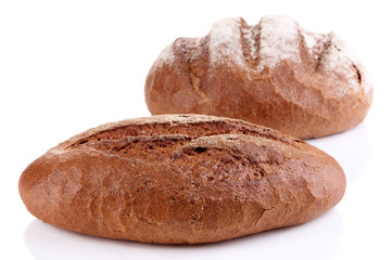 Rye breads isolated on white