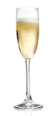 Glass of champagne, isolated on white