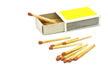 Box of matches isolated on white background