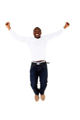 Happy man jumping