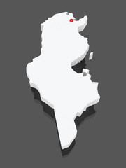 Map of Tunisia.