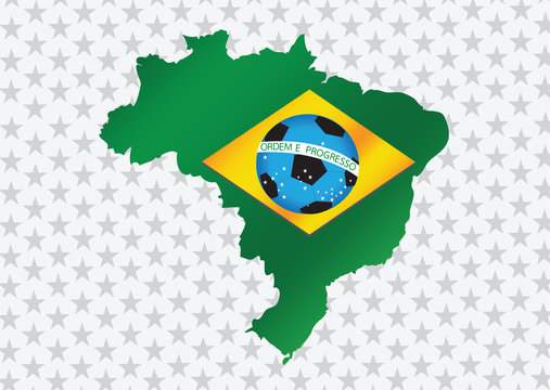 Map and Soccer foot ball  Brazil