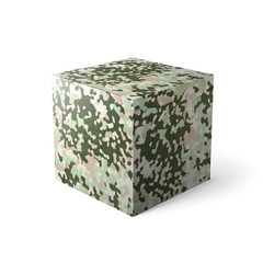 Massive military green fabric texture over white background