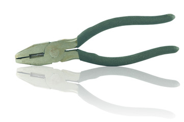 Black pliers and shadow effect on white background