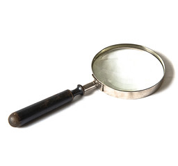 Magnifying glass isolated over white background.