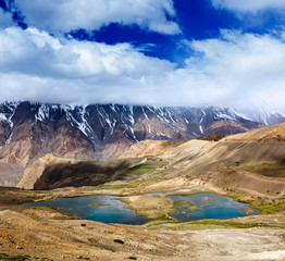 Mountain lakes in Himalayas