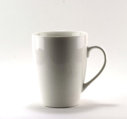 white china coffe mug isolated on a white background