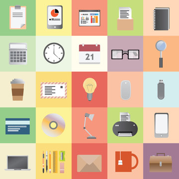 Office supplies and business vector