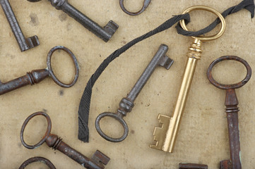 Vintage golden key