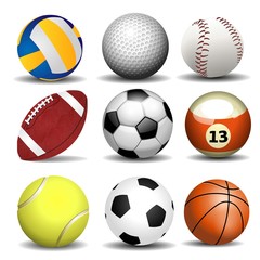 Sport balls - obrazy, fototapety, plakaty