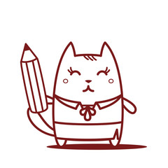 Character teacher in a woman business suit line art