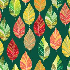 Background of leaves. Seamless vector illustration.