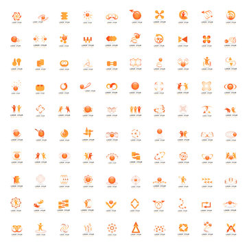 Abstract Icons Set - Isolated On White Background