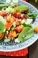 fresh salad with pumpkin and celery