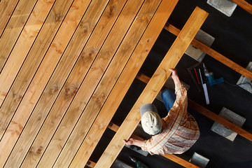 Constructing a wooden patio