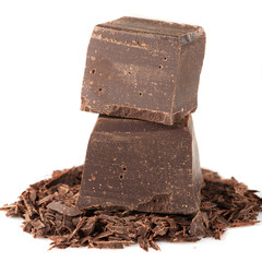 Chunks of chocolate and chopped chocolate