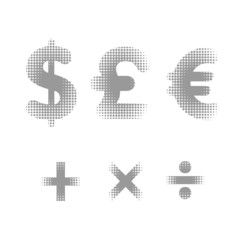 Vector raster spotted polka dot alphabet letters