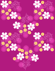 Ilustracion vectorial de patron de flores.