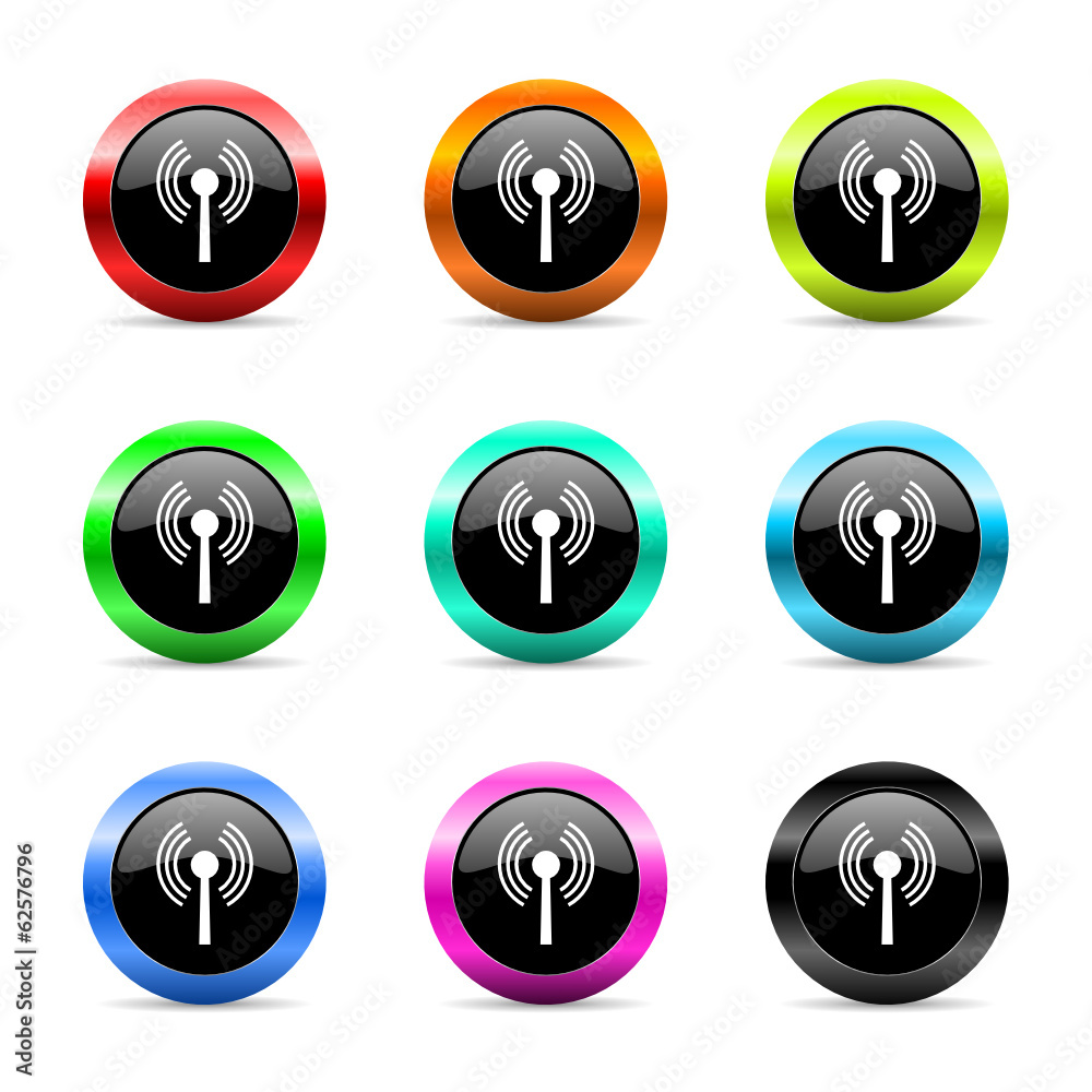 Poster wifi icon vector set