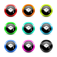  graduation icon vector set