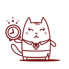 Character teacher in a woman business suit line art