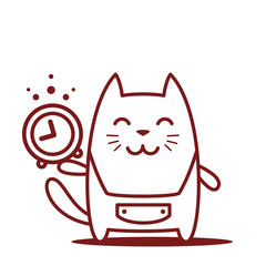 Character home handyman in uniform line art