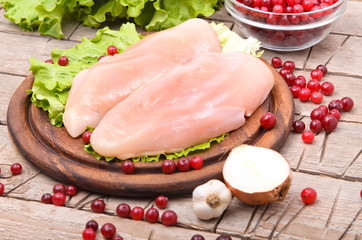Raw chicken breast fillets