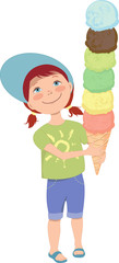 Cute little girl with icecream