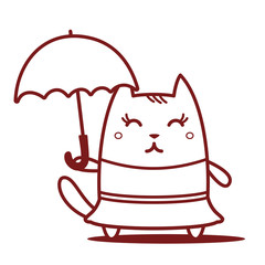 Character dancer in dress line art