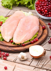 Raw chicken breast fillets