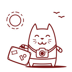 Character photographer with a camera line art