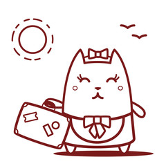 Character maid apron with a bow line art