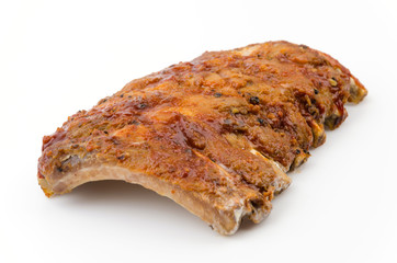 Ribs bbq pork isolated white background