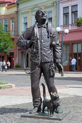 Monument of the Happy Chimney Sweeper in Mukacheve, Ukraine