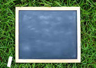 Blank chalkboard in wooden frame