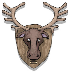 Moose head on a wall