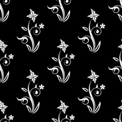 Black white seamless wallpaper pattern
