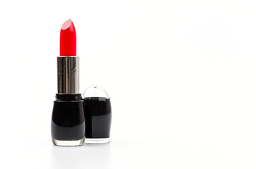 lipsticks isolated white background