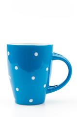 Polka mug cup isolated white background