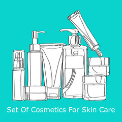 set of cosmetics for skin care