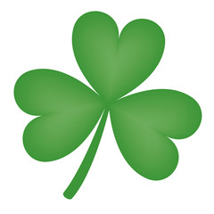 Illustration of a three-leaf shamrock clover