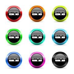 bus icon vector set