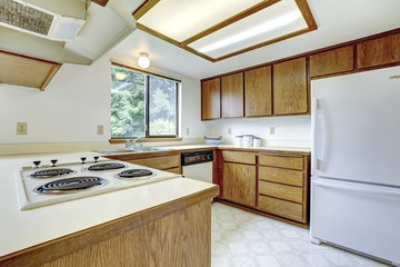 Simple kitchen room interior